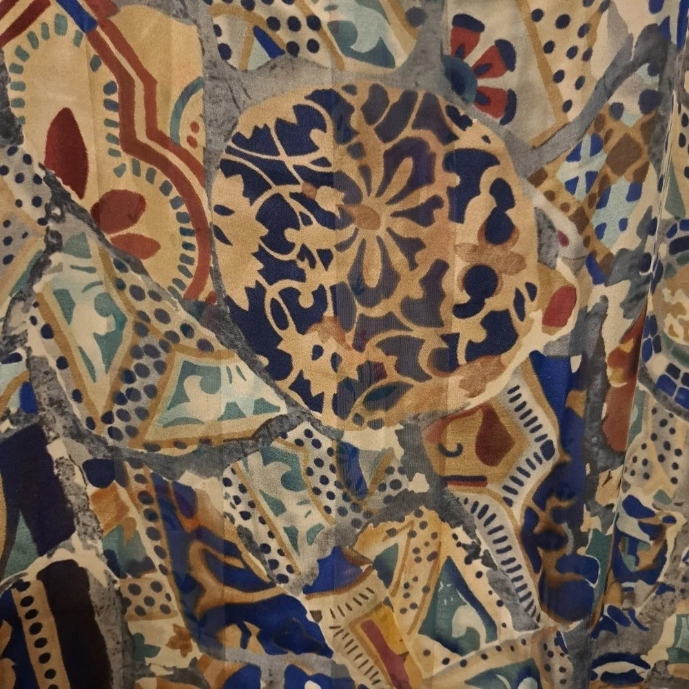 NWOT Vintage Brochier Soieries Paisley Silk Neutral Boho Casual Prep Scarf Wrap - Picture 3 of 9